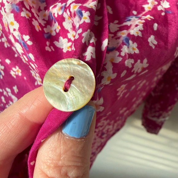 Anthropologie Papinelle Cheri Blossom Full Length Pajama Set Size L Silk Blend - Picture 12 of 16